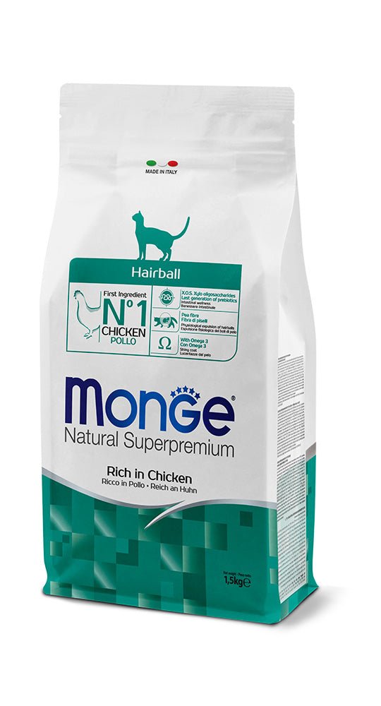 Monge - Monge Natural Superpremium Hairball Ricco In Pollo - Animalmania Store