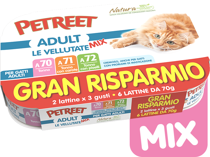 Petreet Vellutata Mix Multipack 70Gx6 Cibo Umido Per Gatti