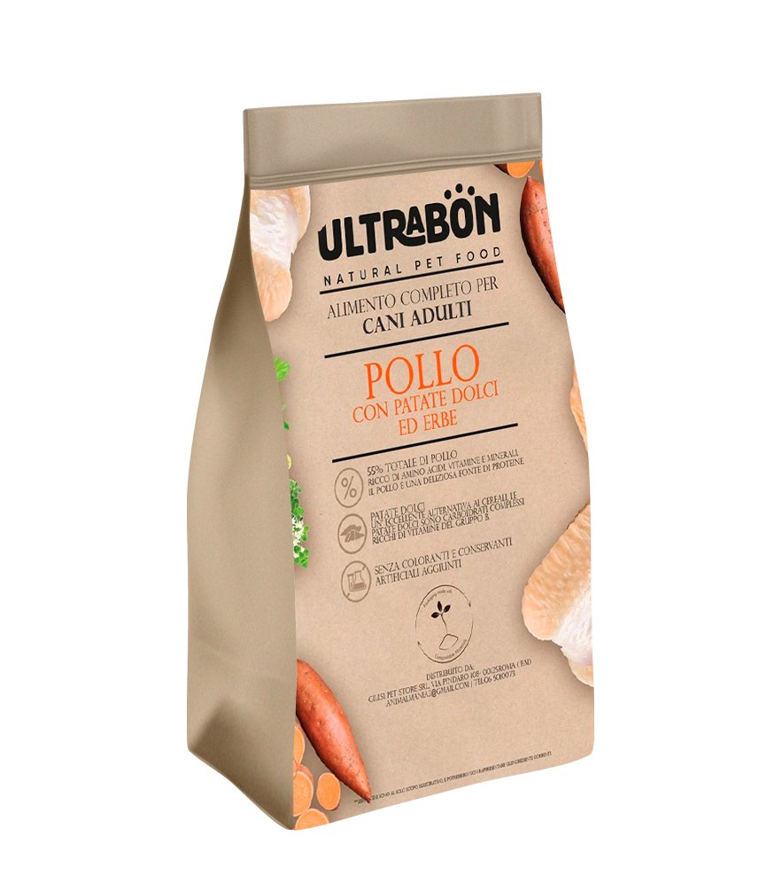 Ultrabon - Ultrabon Cibo Per Cani Adulti Gusto Pollo Patate Dolci E Erbe - Animalmania Store