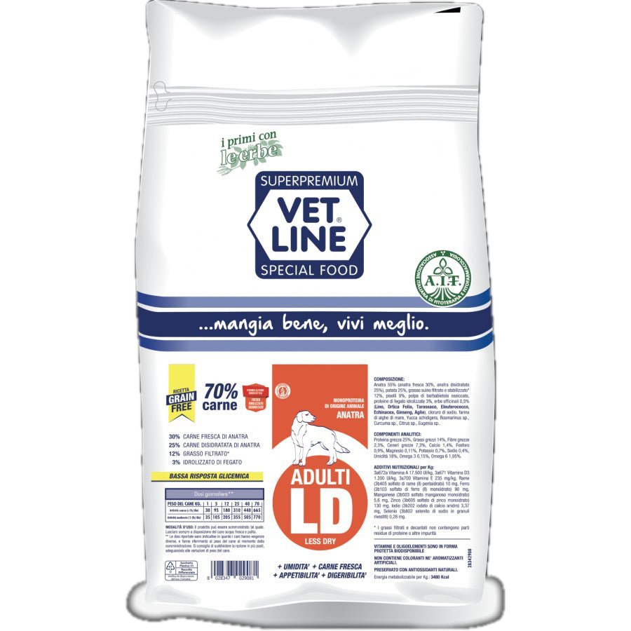 VetLine - Vet Line Adulti Less Dry 800gr - Animalmania Store