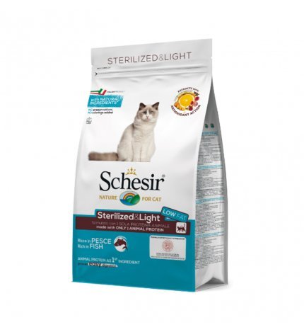 Schesir - Agras Schesir Gatto Adult Sterilized & Light Low Fat 1.5kg - Animalmania Store