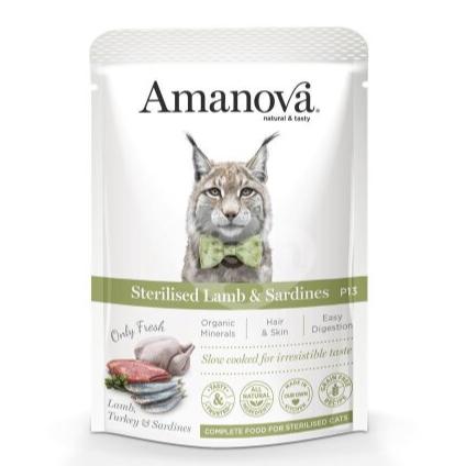 Amanova - Amanova Cibo Per Gatto Pouch Steril. Lamb & Sard 85G - Animalmania Store