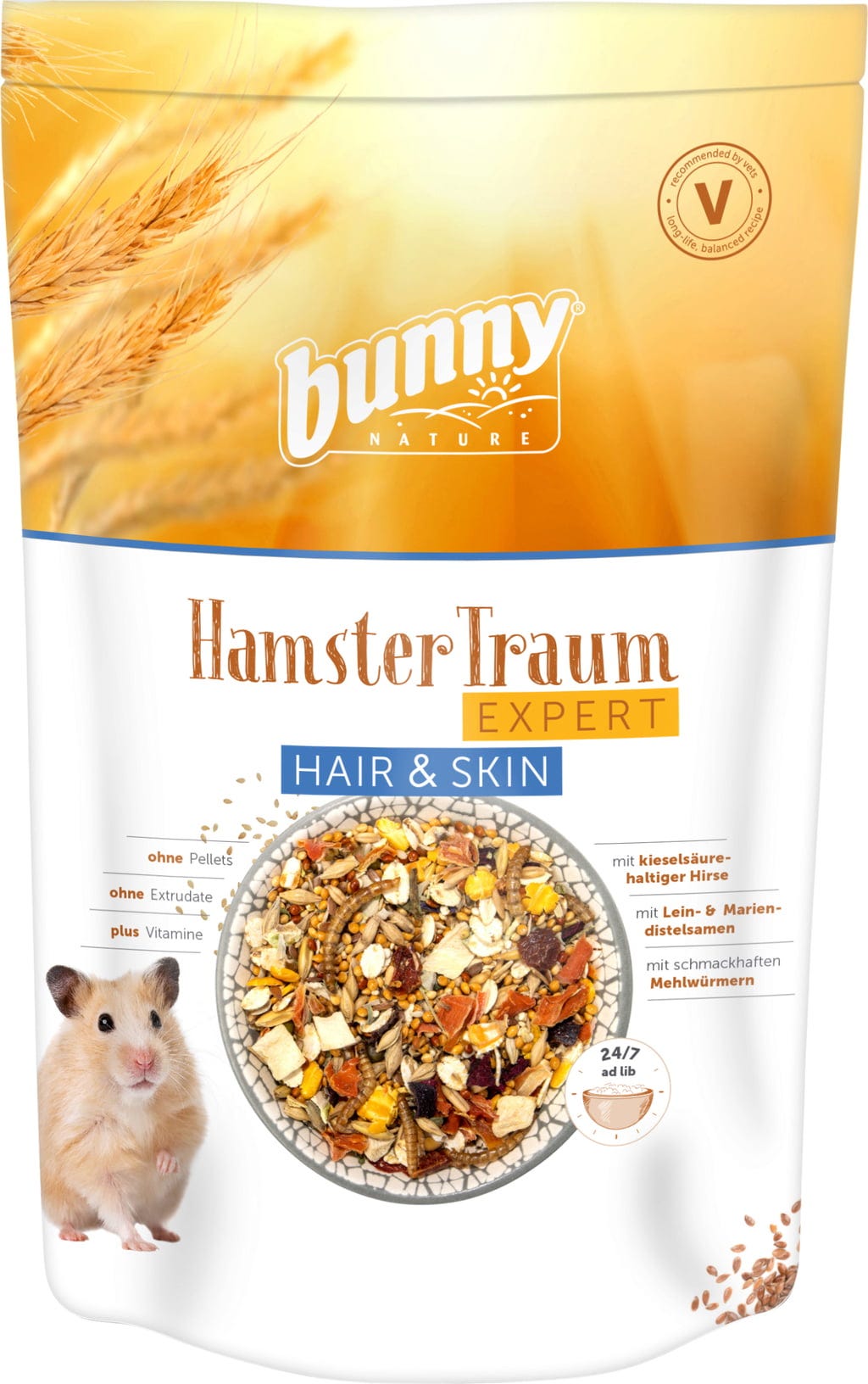 Bunny Sogno per Criceti Expert Hair & Skin 500 g, mangime per criceti