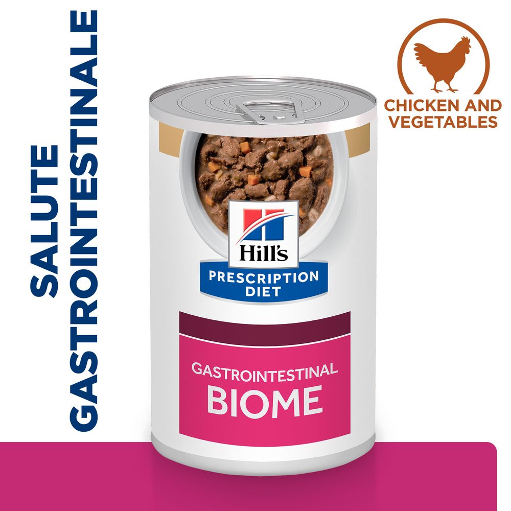 Hill's Science Plan - Hill's PRESCRIPTION DIET Gastrointestinal Biome spezzatino per cani Multipack 354gr x 12 - Animalmania Store