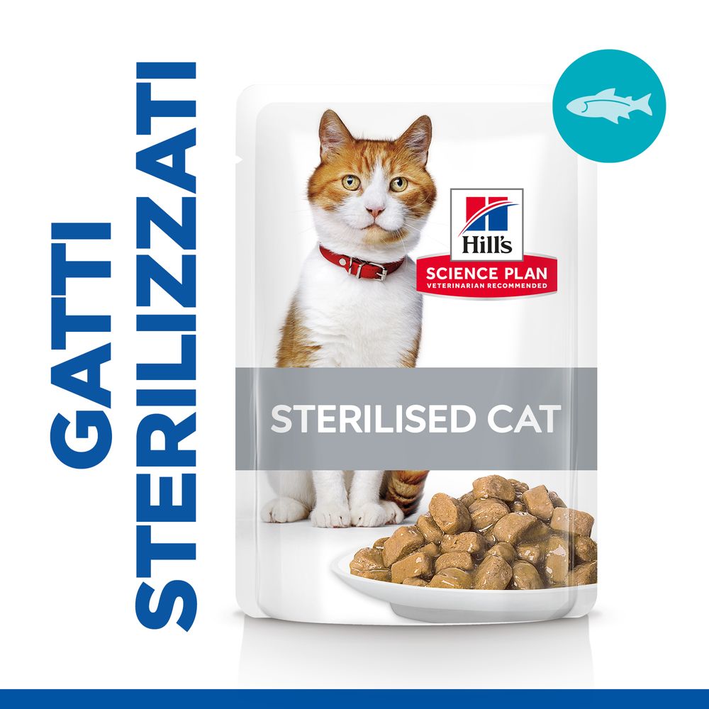 Hill's Science Plan - Hill's Science Plan Adult Sterilised Cat Alimento per Gatti con Trota Bustina - Animalmania Store