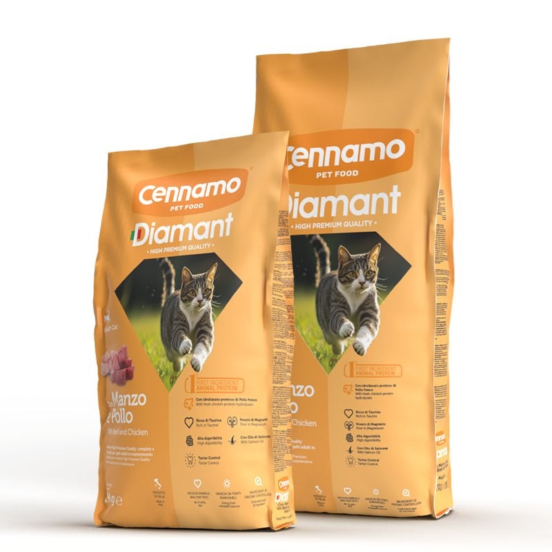 Diamant Micio Manzo e Pollo 15 kg, retro