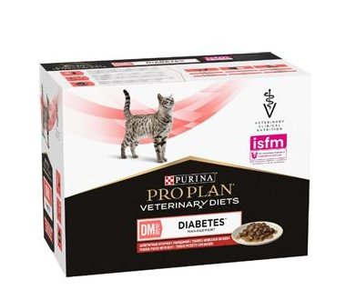 Purina Pro Plan - Purina Pro Plan Veterinary Diet Dm Diabetes Management Per Gatto Con Manzo Multipack 10X85Gr - Animalmania Store