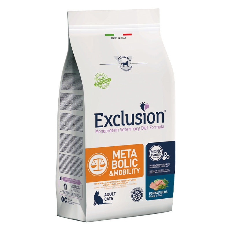 Exclusion Monoprotein Diet Formula Gatto Metabolic & Mobility Pork & Fibres - Maiale e Fibre