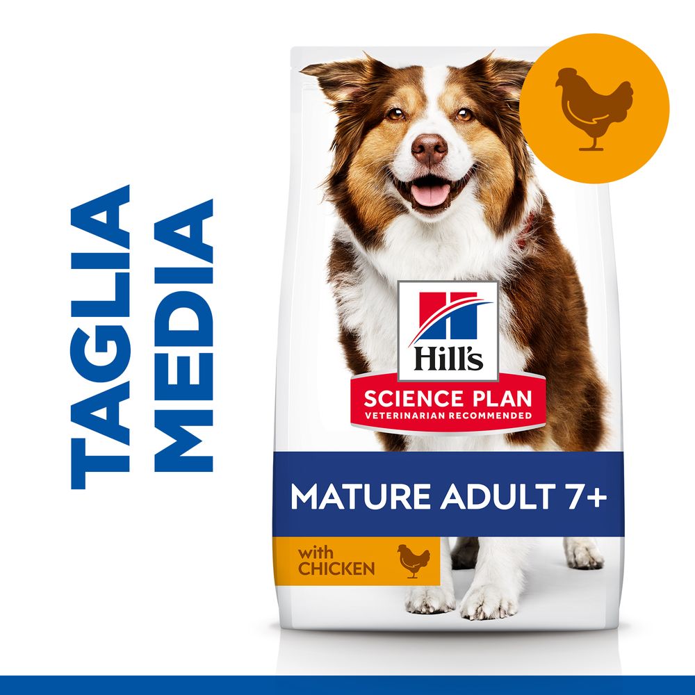 Hill's Science Plan - Hill's Science Plan Medium Mature Adult 7+ Alimento per Cani con Pollo - Animalmania Store