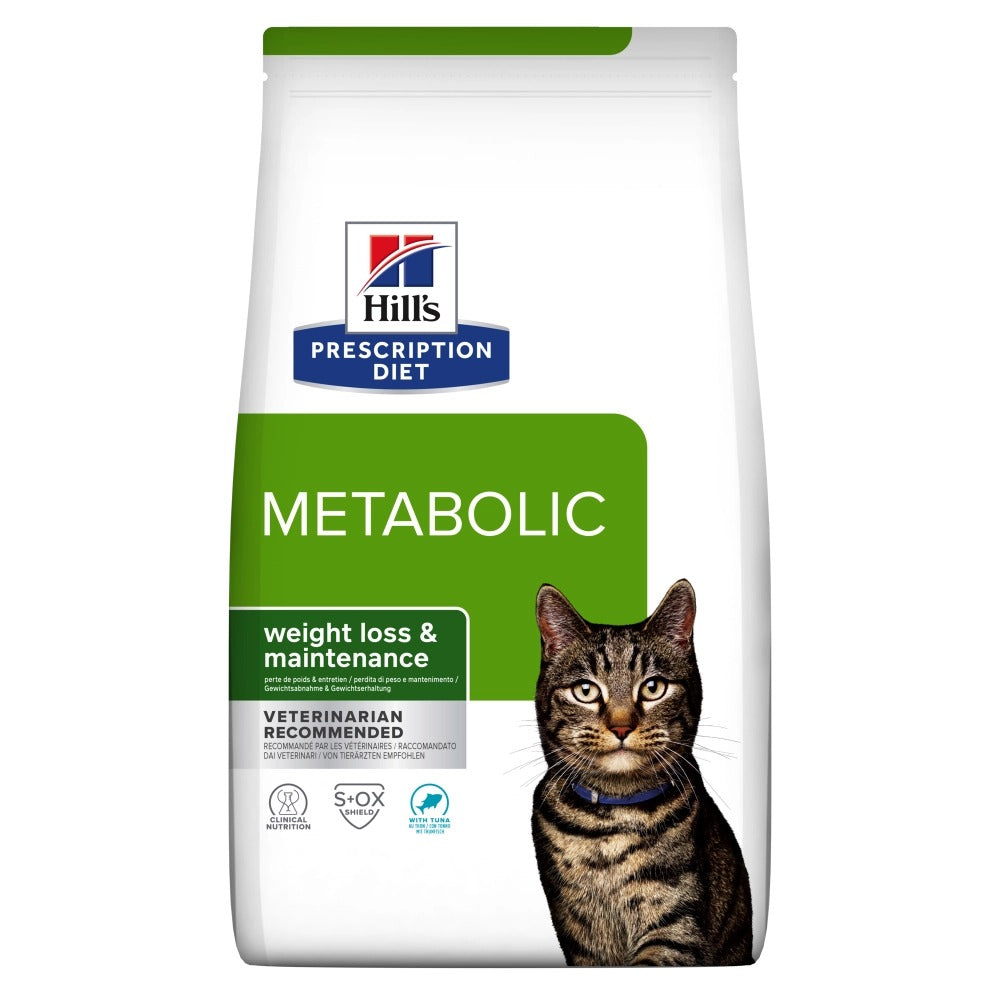 Hill's Prescription Diet Metabolic gatto al tonno sacco 8 kg, crocchette dietetiche per il controllo del peso