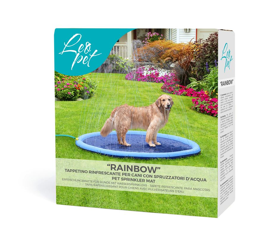 Leopet Rainbow — tappetino rinfrescante con spruzzatori Ø150 cm