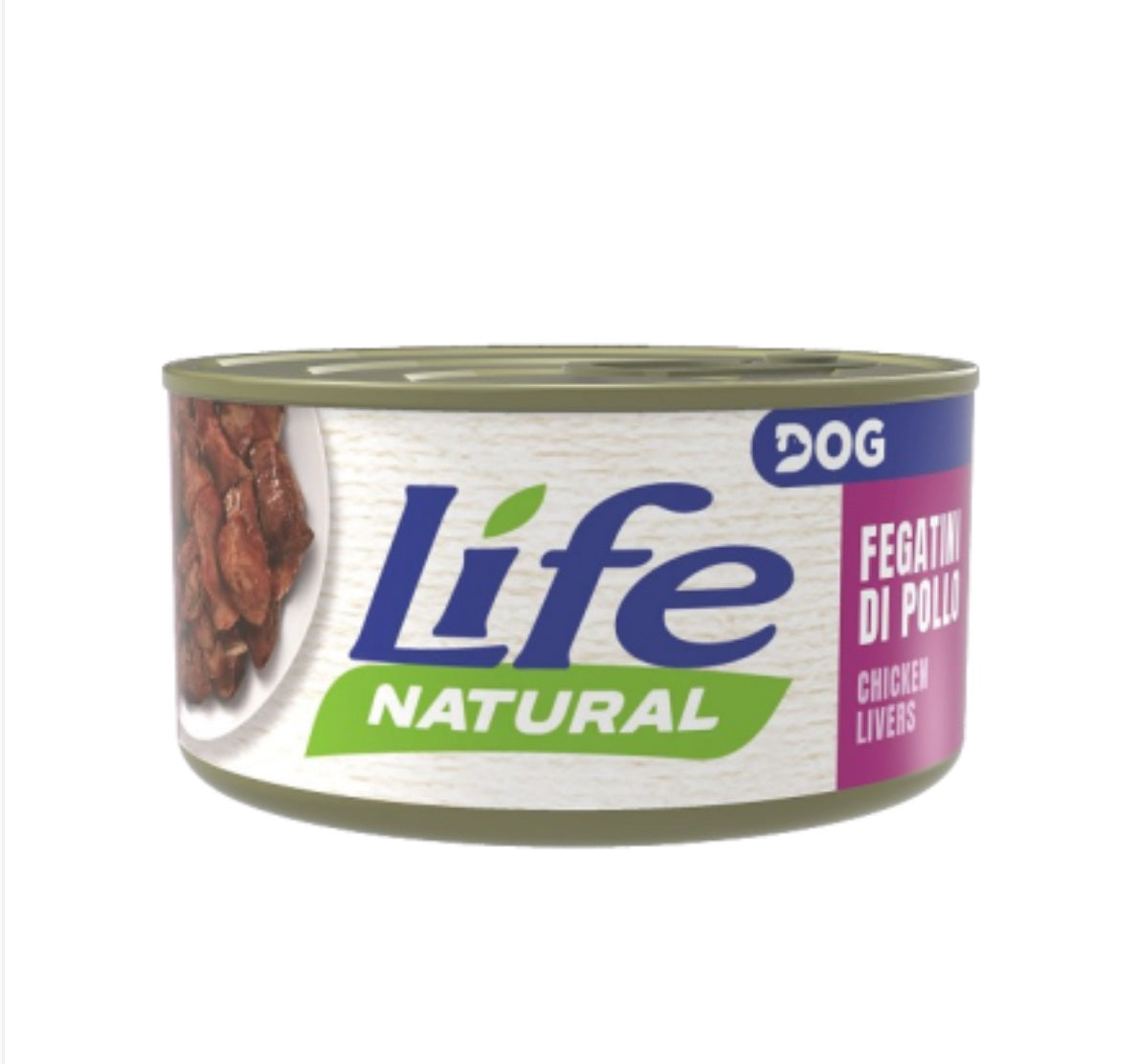 Life Dog umido per cani lattina 90 g gusto Bocconcini di Fegato di Pollo