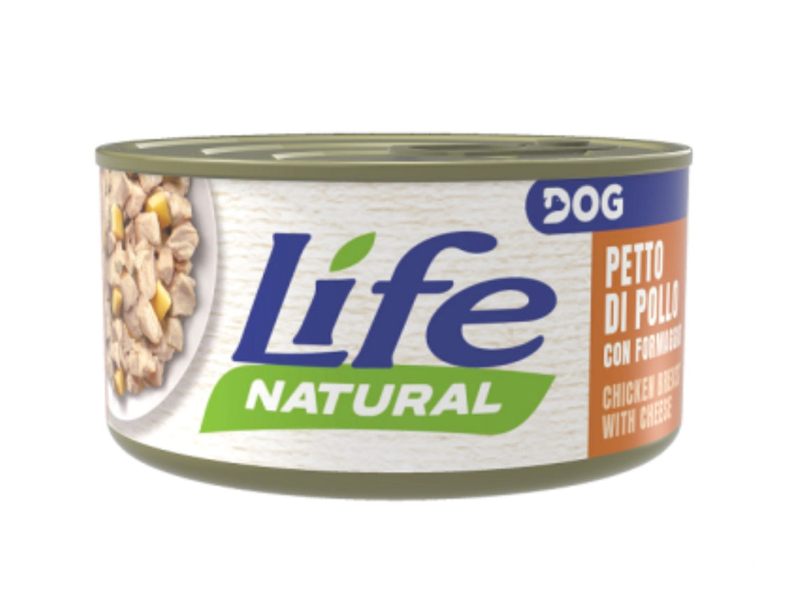 Life Dog umido per cani lattina 90 g gusto Pollo e Formaggio