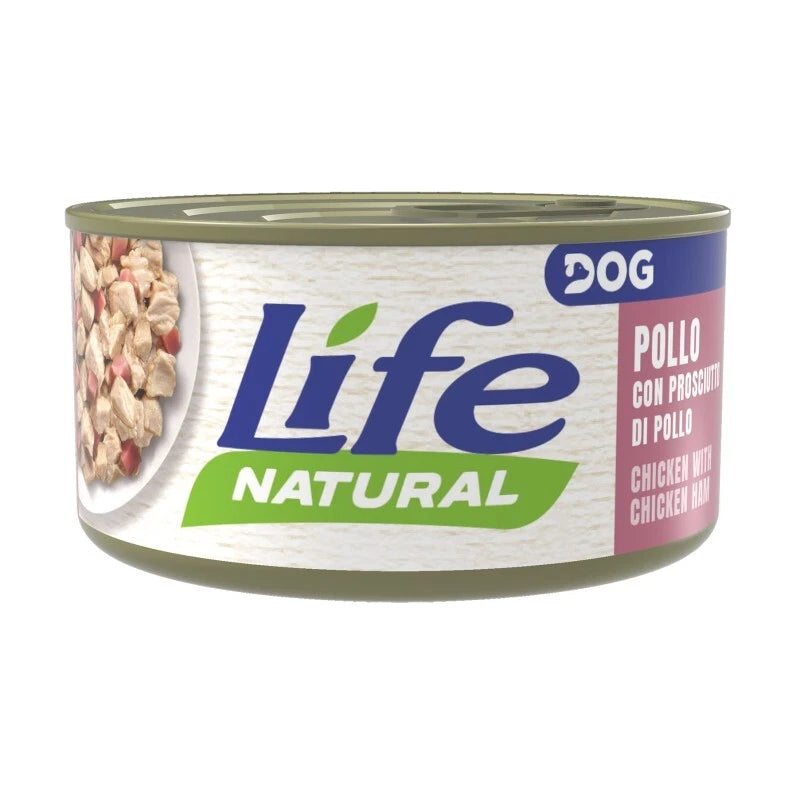 Life Dog umido per cani lattina 90 g gusto Pollo con Prosciutto