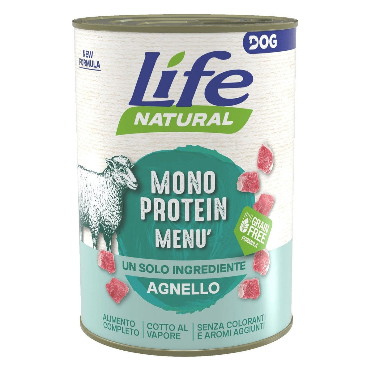 Life Natural Monoprotein Menù Cane 400 g - Umido in Lattina - Agnello