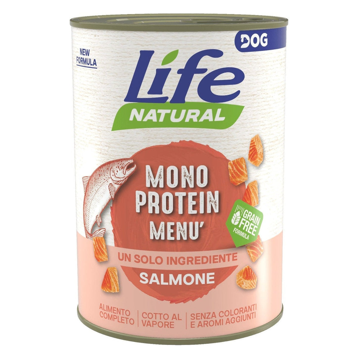 Life Natural Monoprotein Menù Cane 400 g - Umido in Lattina - Salmone