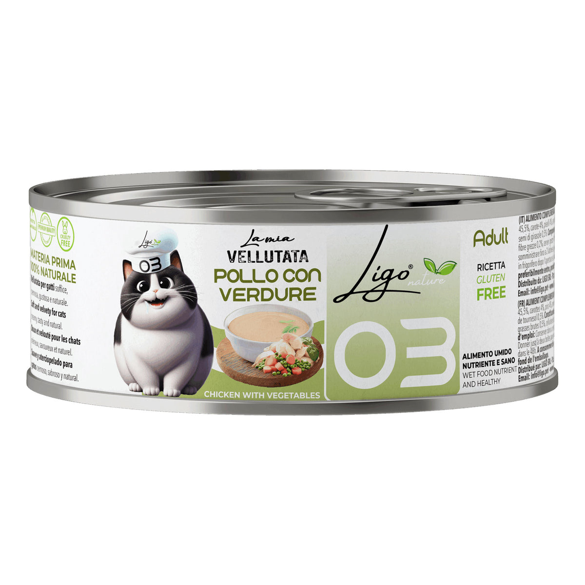 Ligo Nature La Mia Vellutata Lattina 85 g Umido Gatto, Pollo con verdure