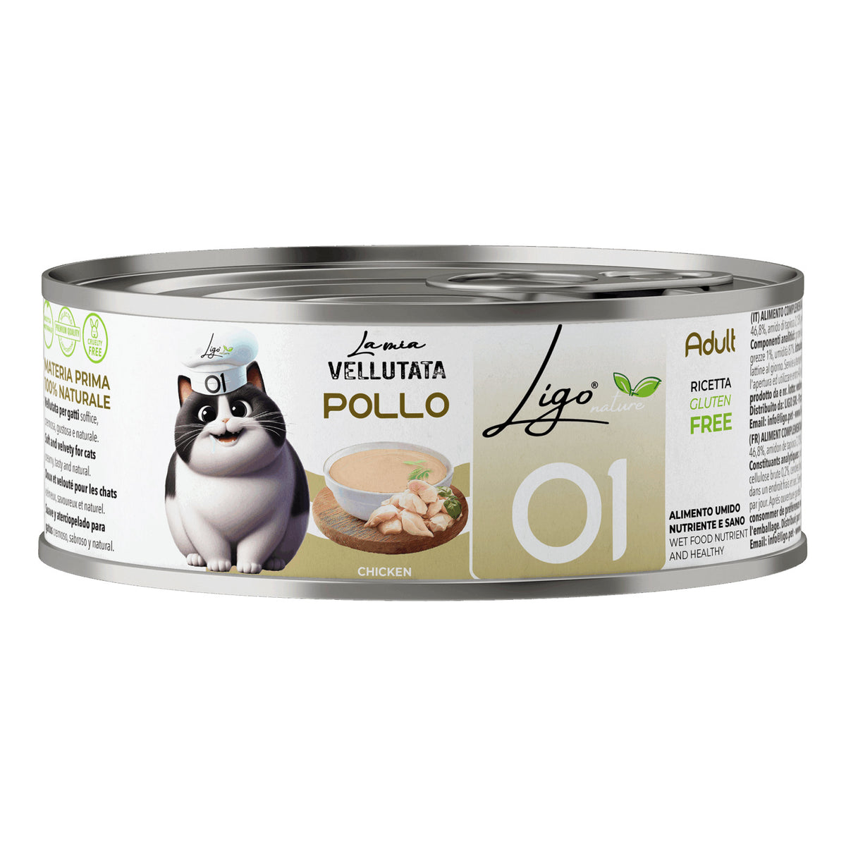 Ligo Nature La Mia Vellutata Lattina 85 g Umido Gatto, Pollo