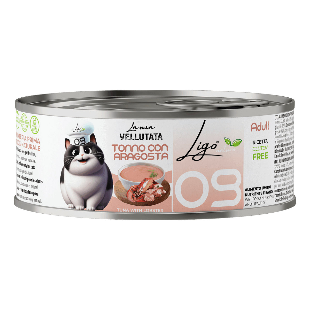 Ligo Nature La Mia Vellutata Lattina 85 g Umido Gatto, Tonno con aragosta
