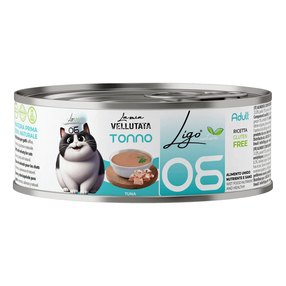 Ligo Nature La Mia Vellutata Lattina 85 g Umido Gatto, Tonno