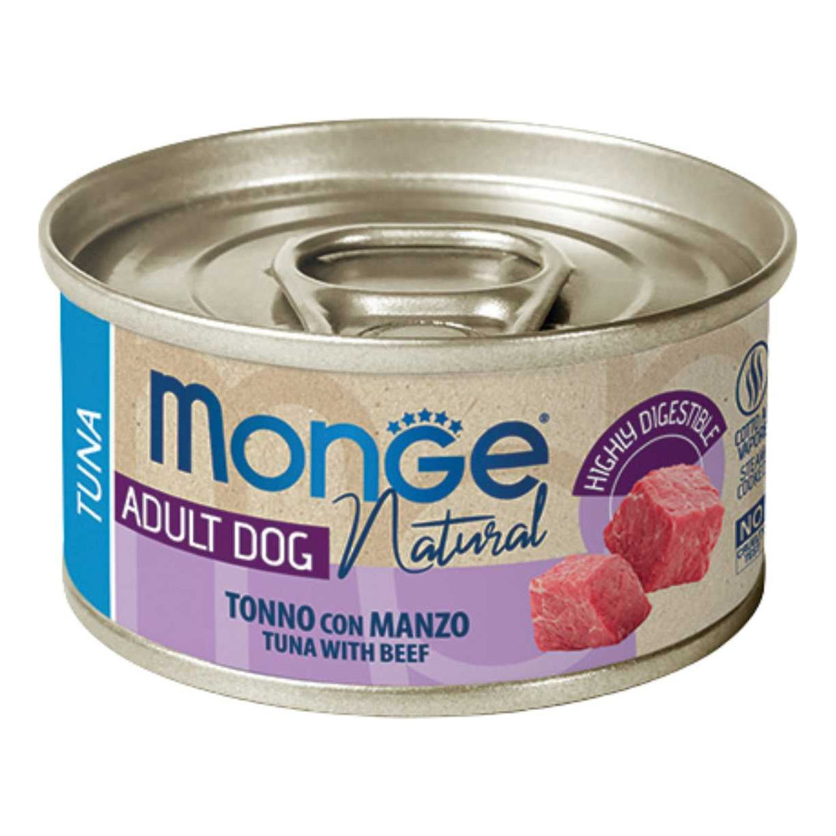 Monge Cane Natural Da 95 Gr In Lattina Tonno Con Manzo