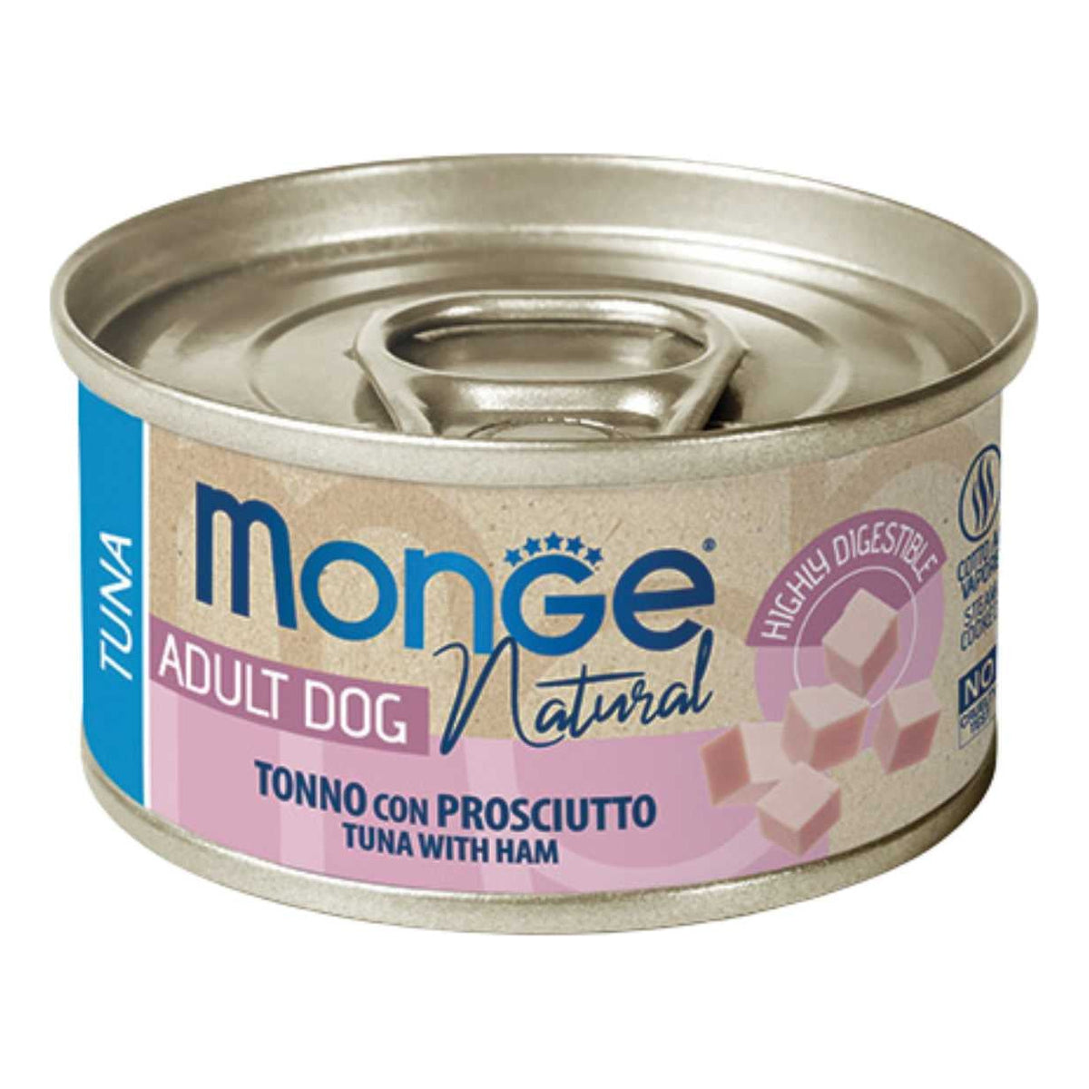 Monge Cane Natural Da 95 Gr In Lattina Tonno Con Prosciutto Di Pollo