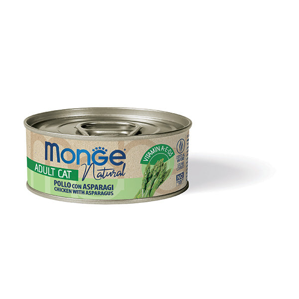 Monge Natural Gatto Umido 80 g in Lattina Pollo Con Asparagi