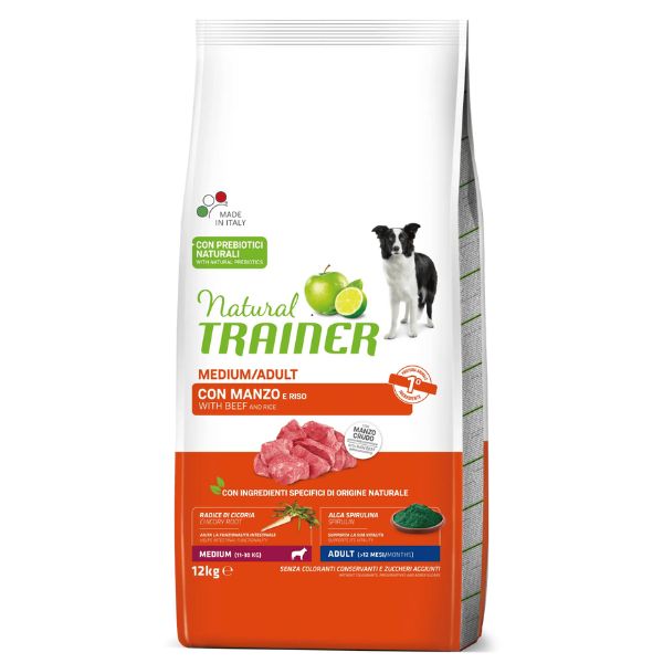 Natural Trainer Medium Adult Manzo e Riso 12 kg