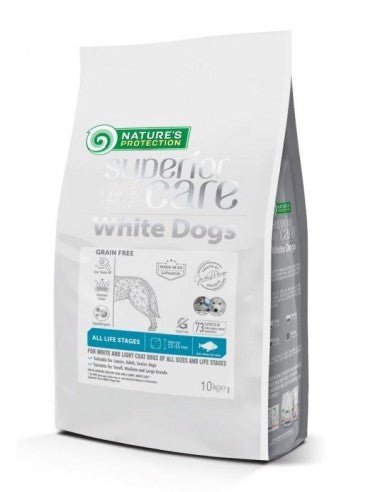 Nature's Protection - Nature Protection cane 10kg WHITE DOGS ADULT GF WHITE FISH ALL SIZES - Animalmania Store