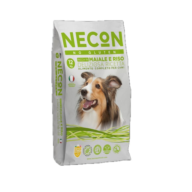 Necon Pet Food - Necon No Gluten Maiale E Riso Deliziosa Ricetta - Animalmania Store