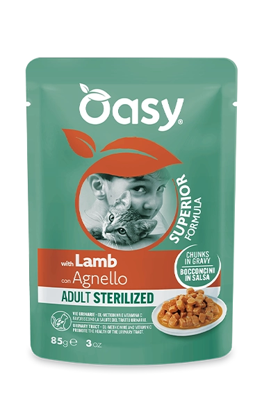 Oasy Cat Adult Busta Sterilized Bocconcini In Salsa 85G Agnello