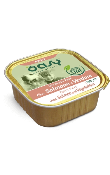 Oasy Cane Adulto Delizioso Paté 150G Salmone E Verdure