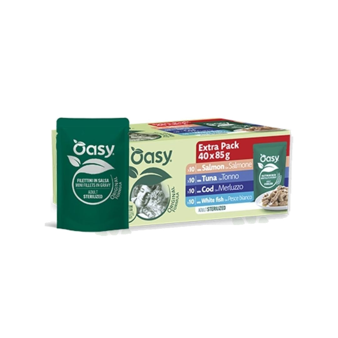 Oasy Gatto Filettini in Salsa Multipack Adult Sterilized 40x85 g