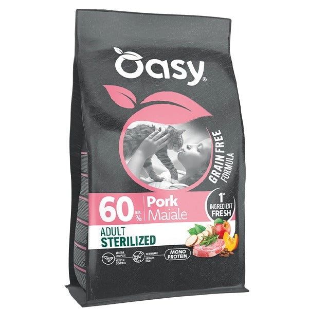 Oasy Gatto Grain Free Adult Sterilized Maiale