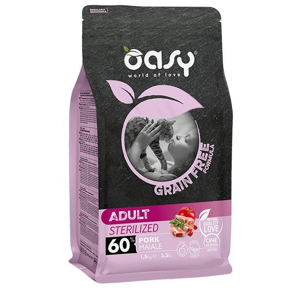 Oasy Gatto Grain Free Adult Sterilized Maiale