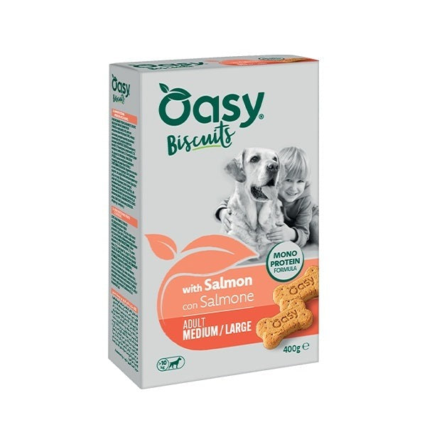 Oasy Cane Snack Monoprotein Biscuits Adult Medium/Large 400 g Salmone