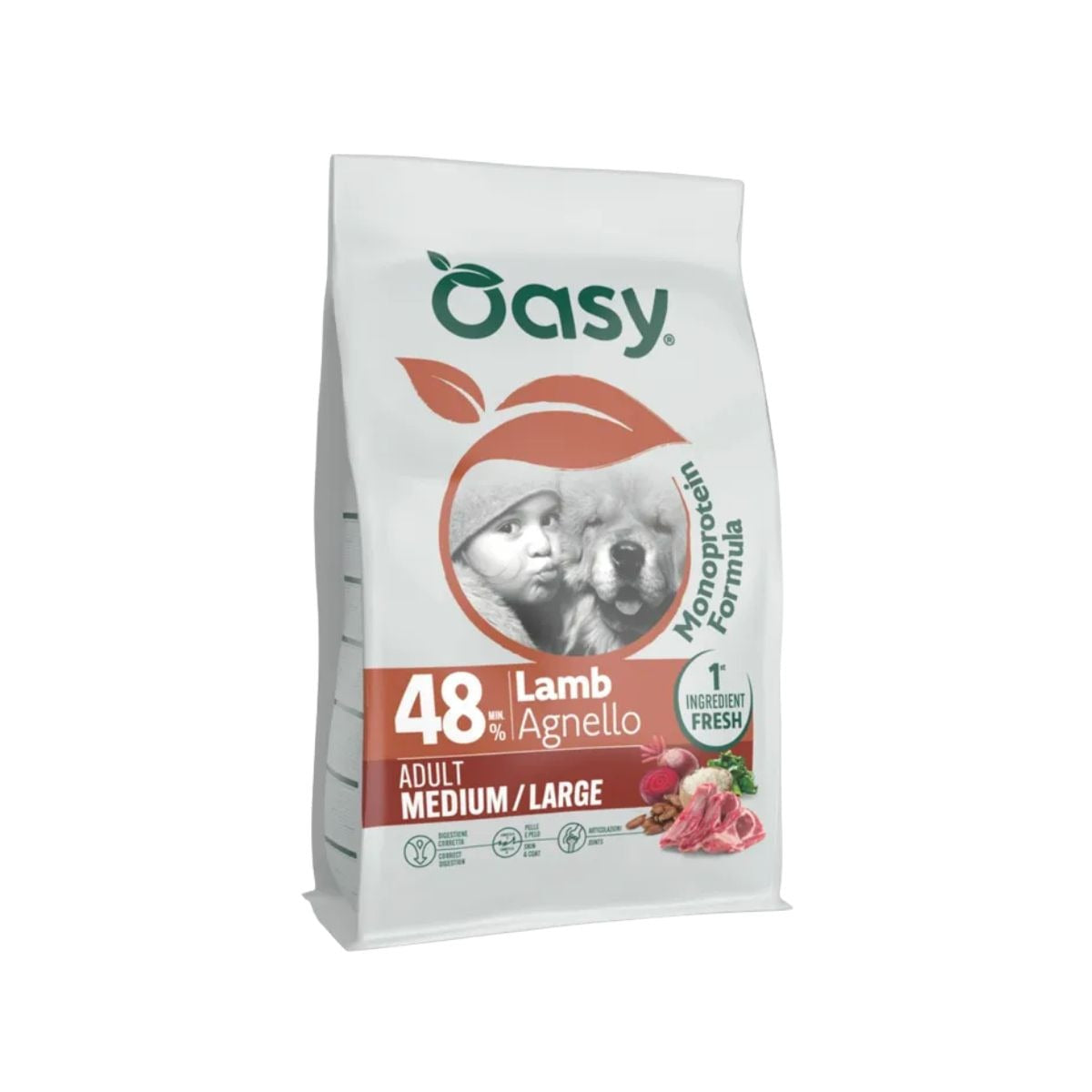 Oasy Cane Monoproteico Adult Medium/Large Agnello 10 kg
