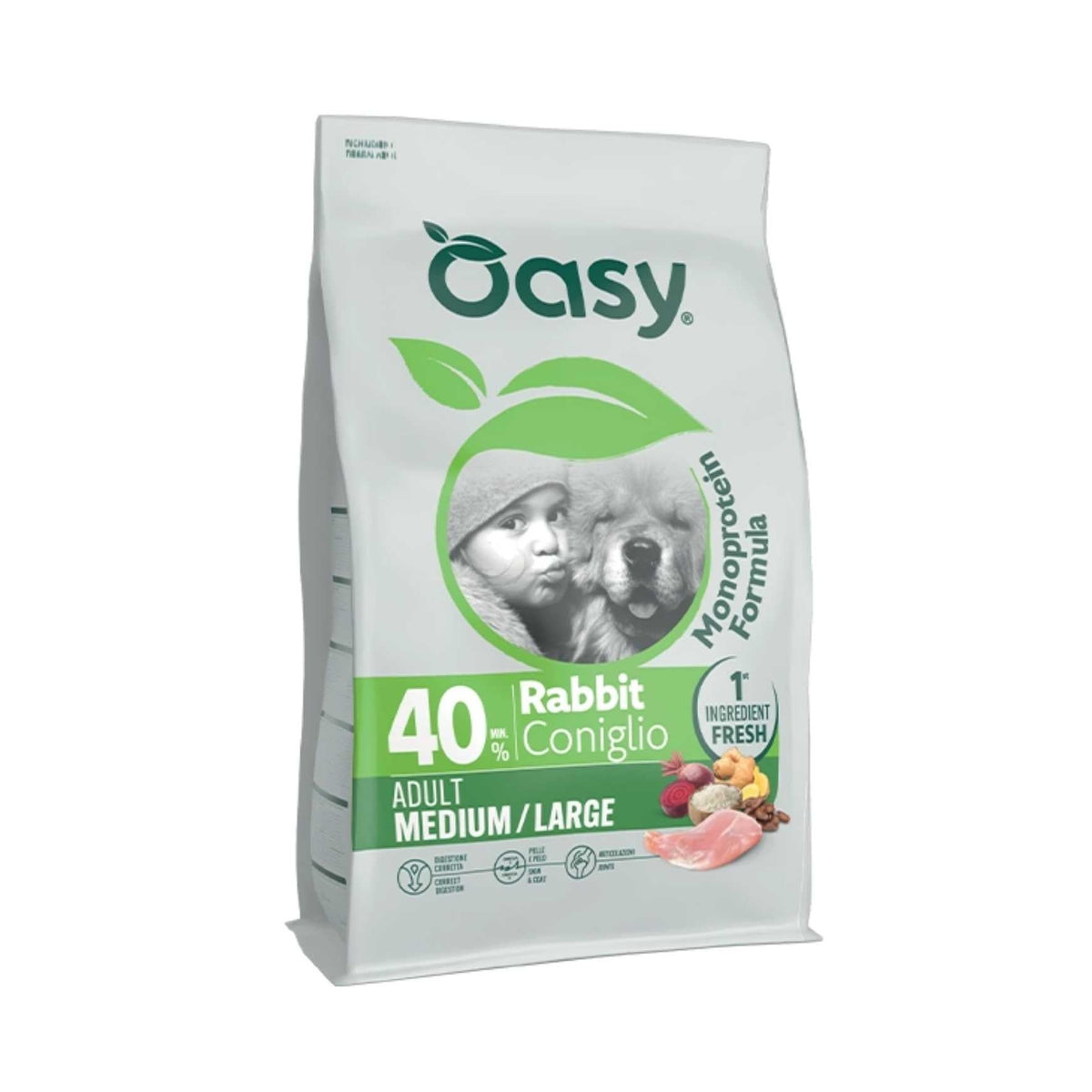 Oasy Cane Monoproteico Adult Medium/Large Coniglio 2 kg