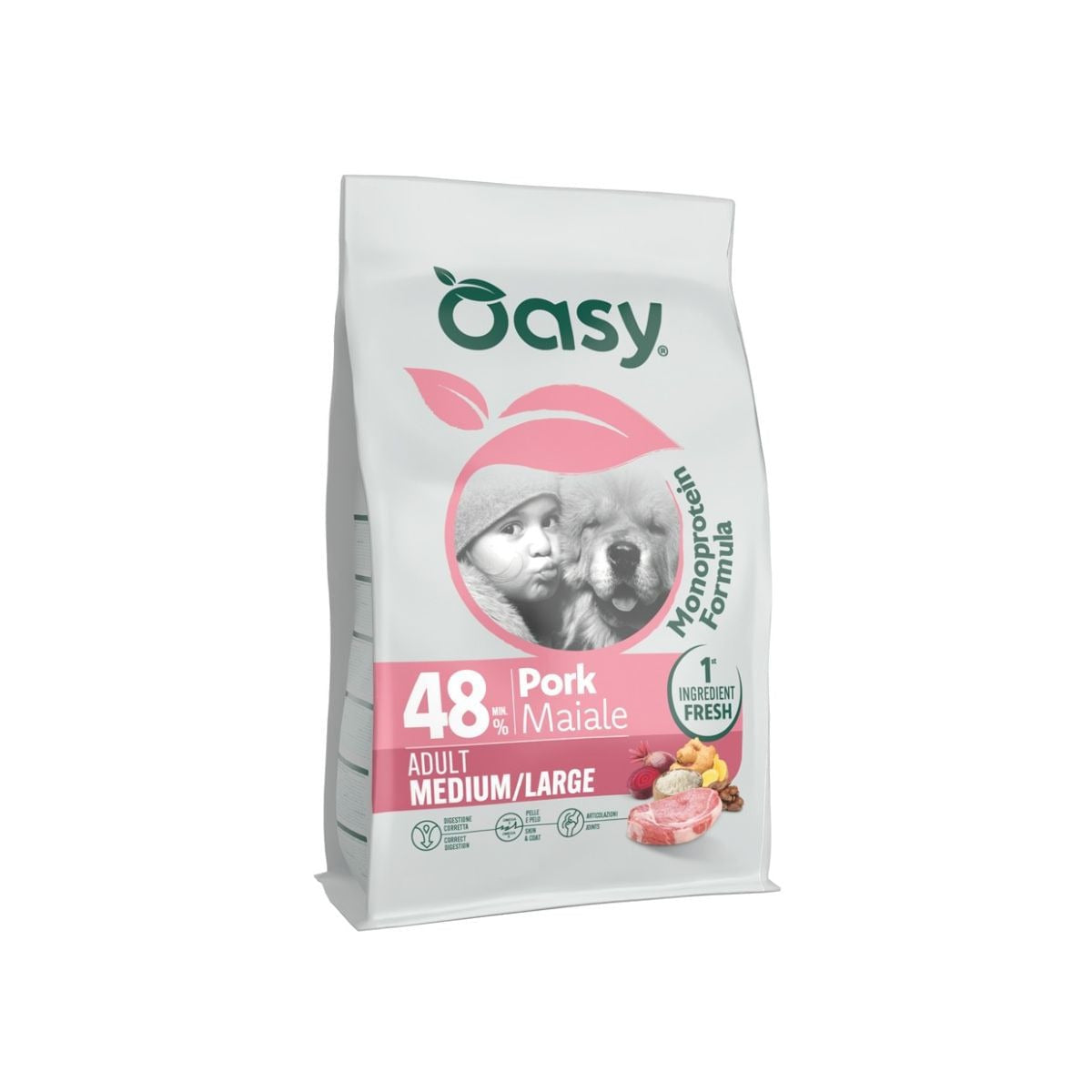 Oasy Cane Monoproteico Adult Medium/Large Maiale 10 kg