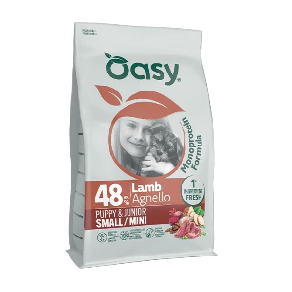 Oasy Cane Monoproteico Puppy Small/Mini Agnello 800 g