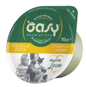 Oasy Gatto Da 70 Gr In Vaschetta (More Love Cup) Pollo Con Zucca