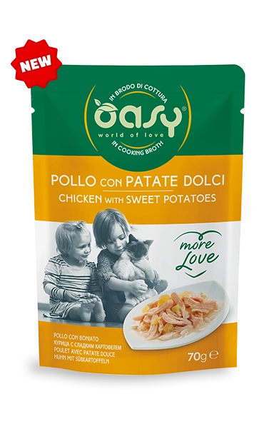 Oasy Cat More Love Busta 70G Pollo Con Patate Dolci