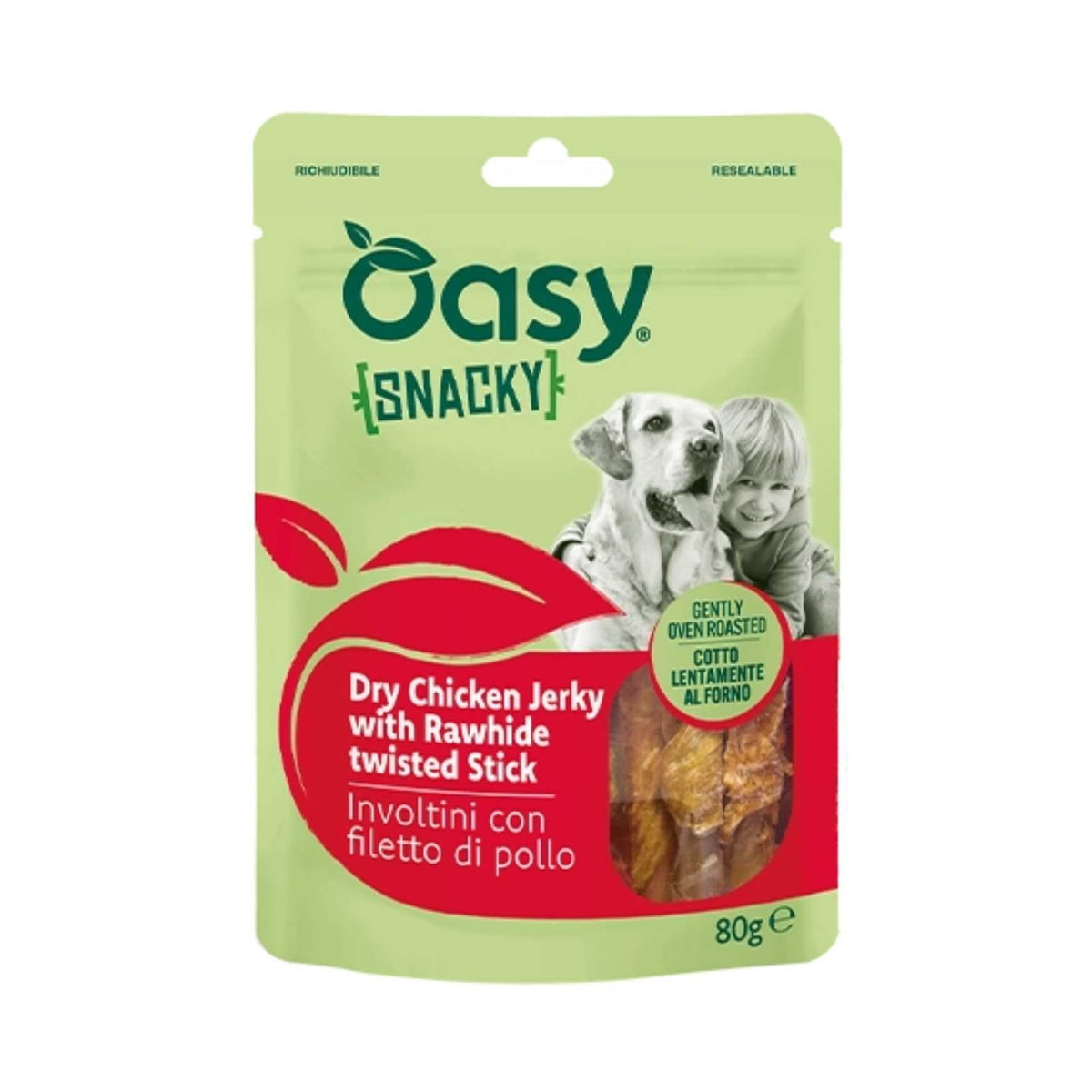 Oasy Cane Snacky 80 g Involtini Con Filetto Di Pollo