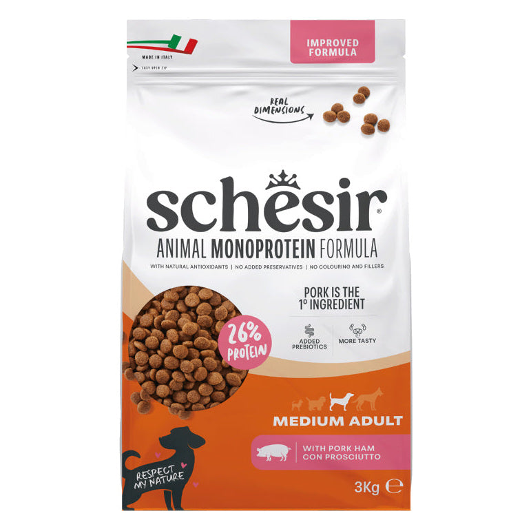 Schesir Cane Animal Monoprotein Formula Medium 3 kg Prosciutto