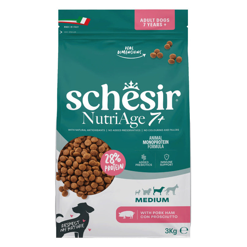 Schesir Cane Animal Monoprotein Formula Medium 3 kg NutriAge 7+ Prosciutto