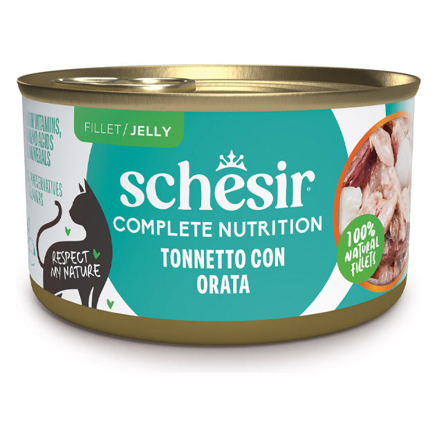 Schesir Gatto Latt. 85G Filetti In Gelatina Schesir Tonnetto con Orata