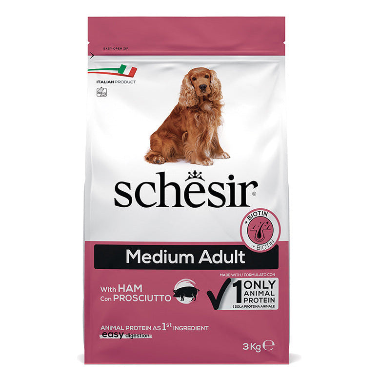 Schesir Cane Dry Original Medium 3 kg Mantenimento Prosciutto