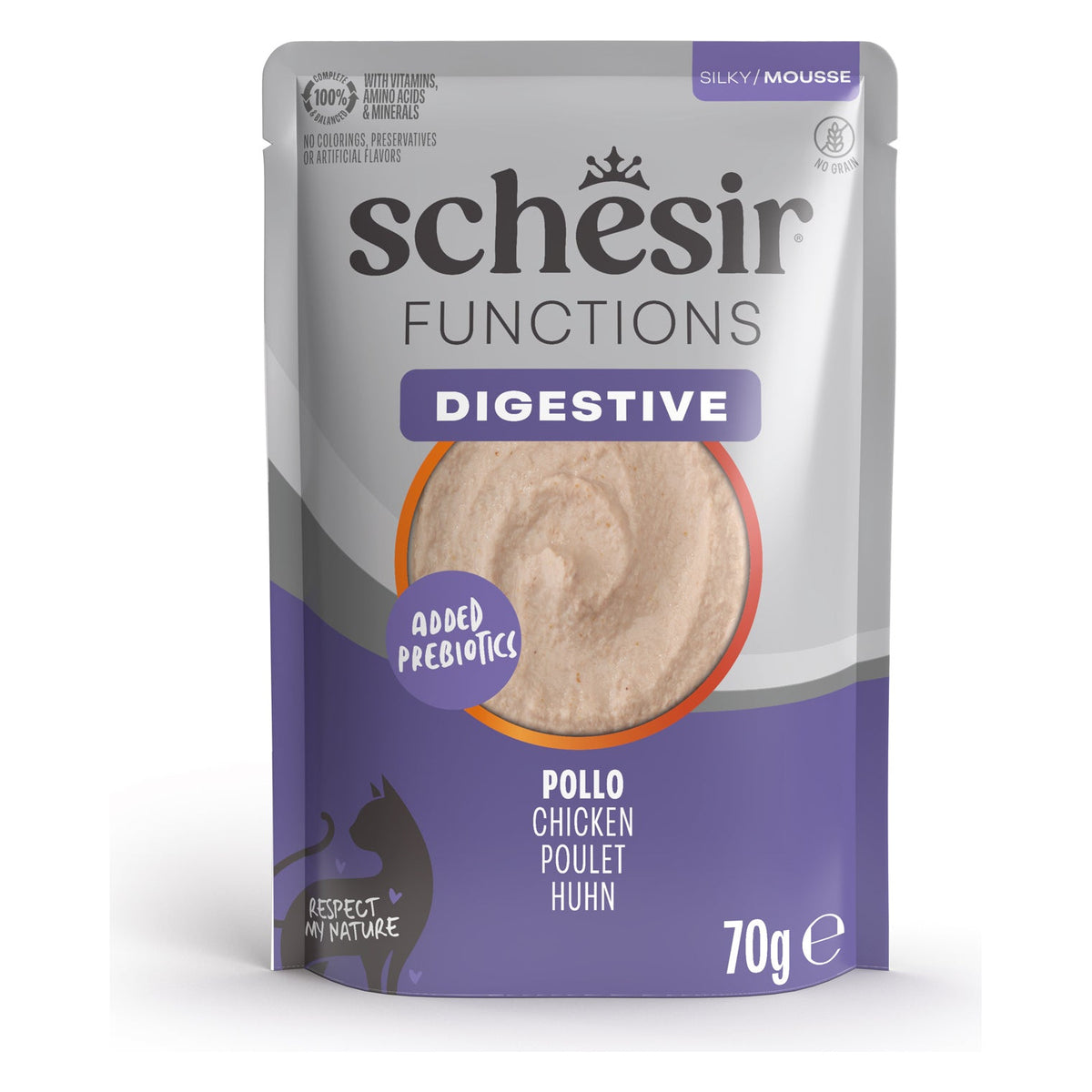 Schesir Gatto Functions Mousse Busta 70 g Digestive Pollo