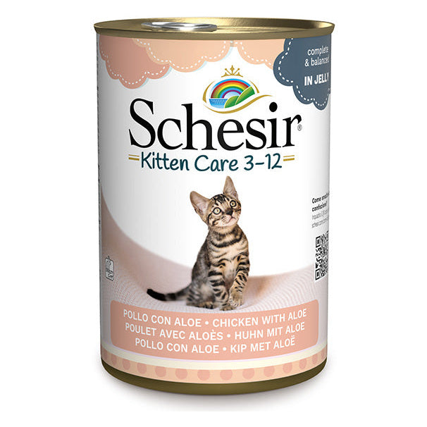Schesir Gatto Kitten Care Gelatina Lattina 140 g Schesir Kitten Care Pollo con Aloe