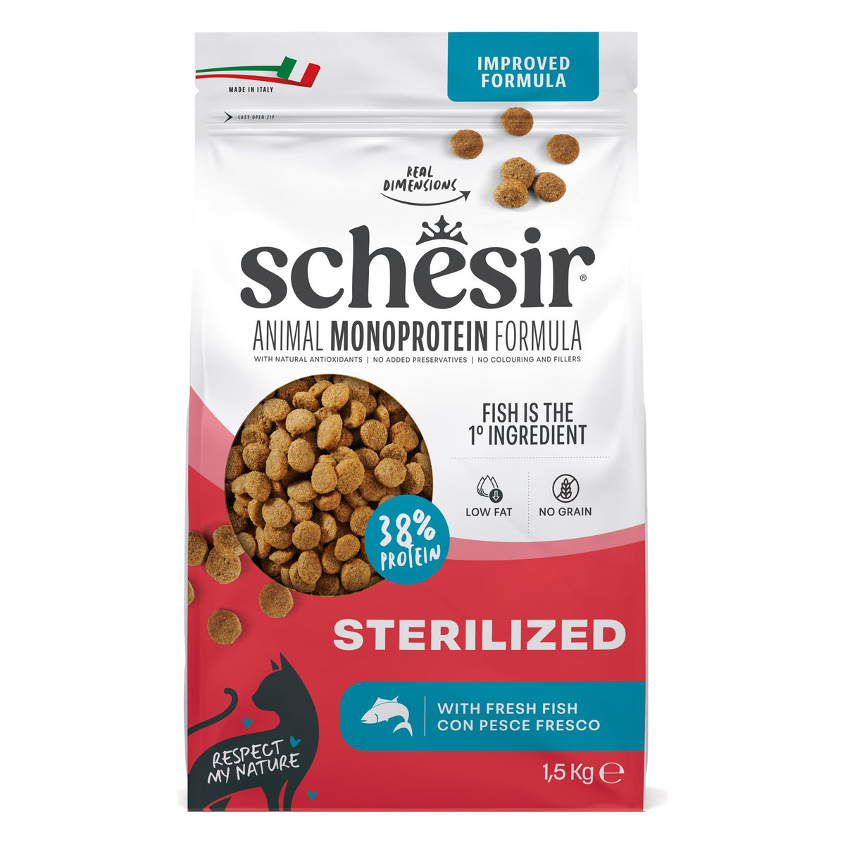 Schesir Gatto Animal Monoprotein Formula 1,5 kg Sterilized Pesce
